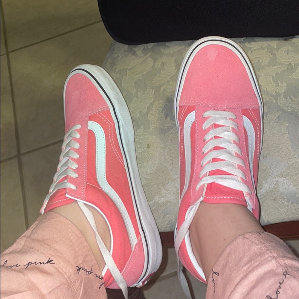 Old Skool Vans Pink-Orange Combo size 7.5